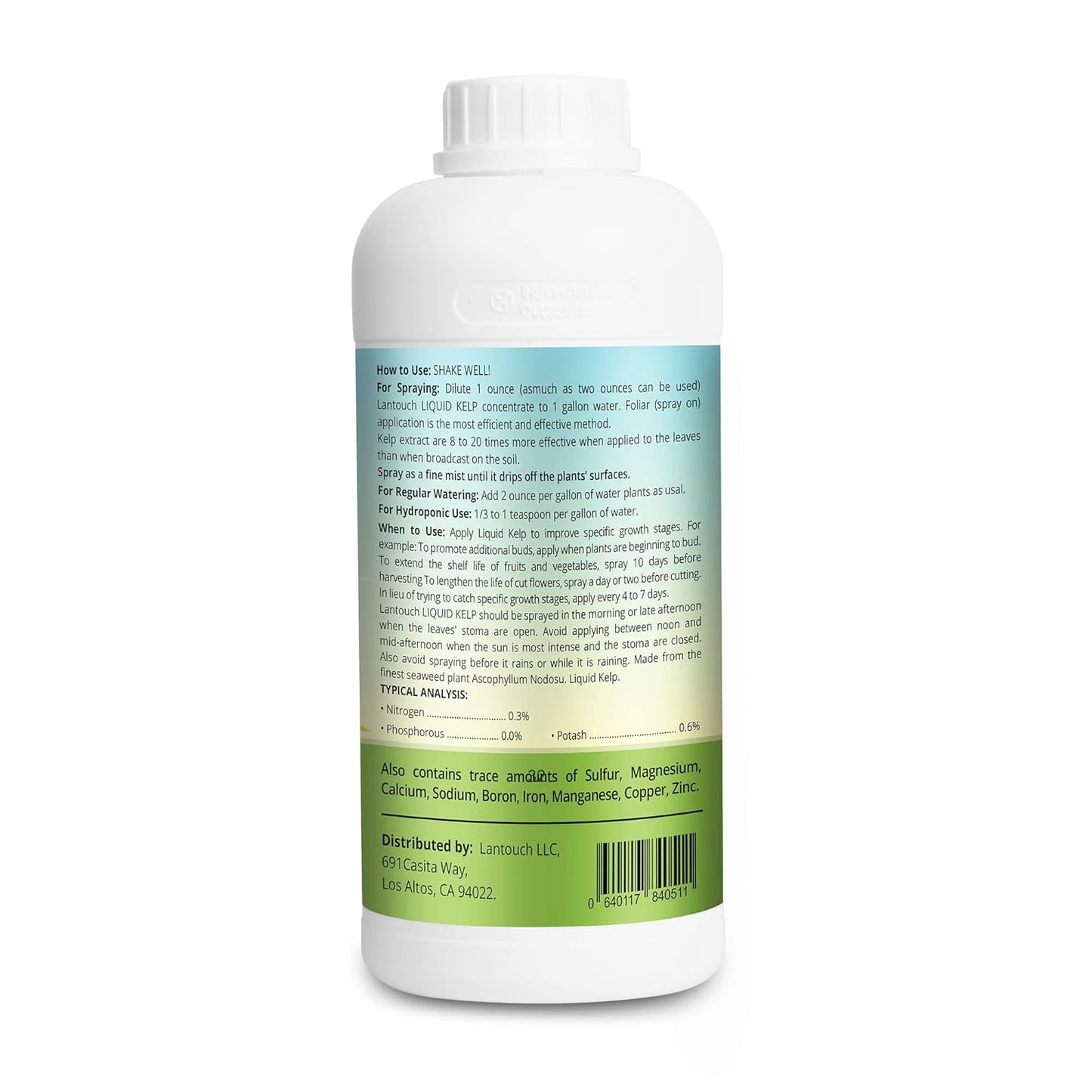 Organic Seaweed & Kelp Lawn Liquid Fertilizer, Plant Concentrate Liquid Fertilizer for All Indoor & Outdoor Plants, Non-Toxic and Safe, Stimulate Natural Root Growth and Improve Soil Quality